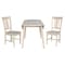 International Concepts 42 in. Solid Wood Round Dual Drop Leaf Dining Table with 2 Chairs, Unfinished K-42DL-C10-2 - alternate 5